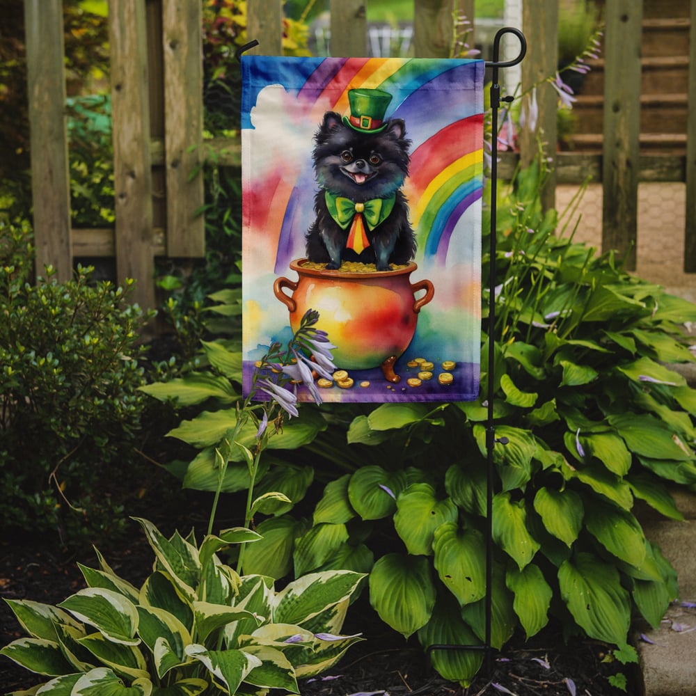 Pomeranian St Patrick's Day Garden Flag 11.25 in x 15.5 in