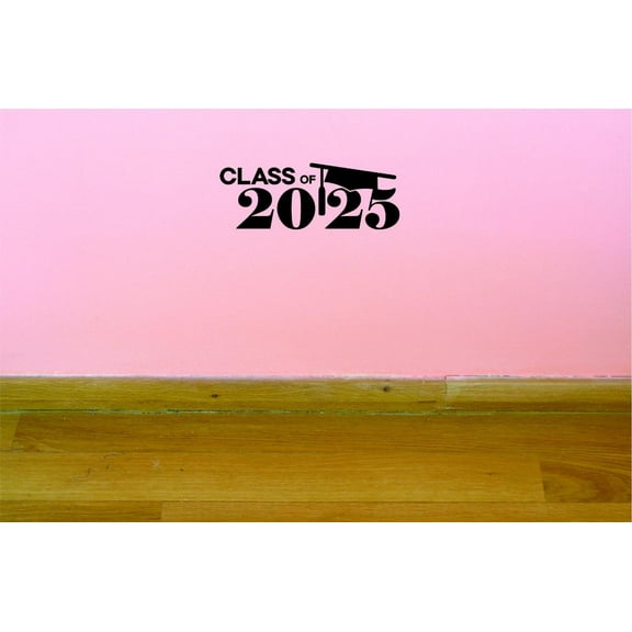 Custom Decals Class Of 2025 Wall Art Size: 14 X 28 Inches Color: Black