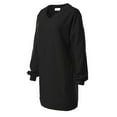 thumbnail image 3 of MixMatchy Women's Oversized V-Neck Tunic Sweatshirt with Side Pockets, 3 of 5