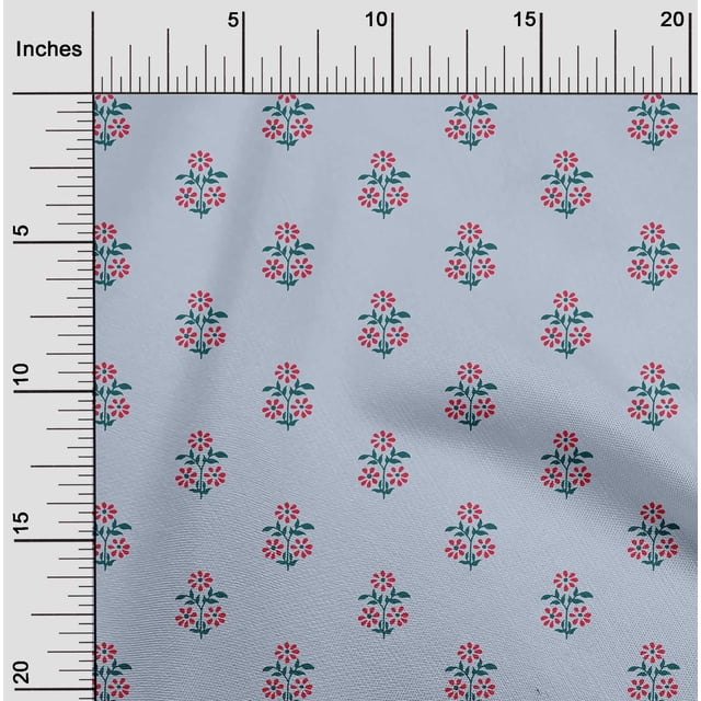 oneOone Polyester Lycra Fabric Leaves & Floral Block Print Fabric BTY 56 Inch Wide