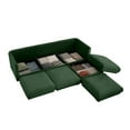 thumbnail image 3 of 109 Inch Modular Sectional Sofa with Storage Seats, 4 Seat L-Shaped Cloud Couch with Movable Ottoman, Deep Seat Chenille Sofa for Living Room in Green, 3 of 9