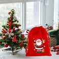 thumbnail image 6 of Costeam 2025 New Christmas Flannel Bag Christmas Apples Candy Packaging Bag Christmas Gift Bag Drawstring Bag Flannel Small Bag With Drawstring 7.87x5.91in, 6 of 6