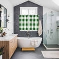 thumbnail image 3 of Green Plaid Kitchen Curtains 63 Inch Length, Spring Summer Farmhouse Buffalo Checkered Grommet Top Bedroom Living Room Curtains, Light Filtering Cafe Curtain Drapes 2 Panels Set 104''x63'', 3 of 9