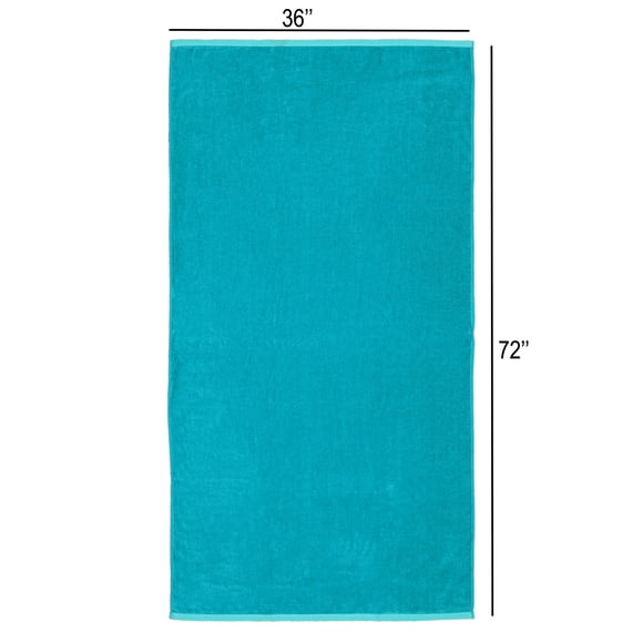 Mainstays Solid Reversible Beach Towel, Green/Sky, 1 Piece, 36" x 72"