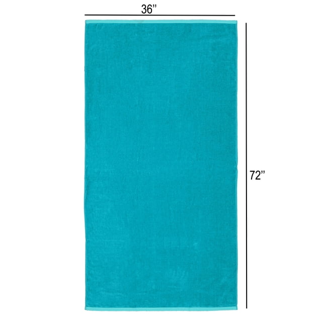 Mainstays Solid Reversible Beach Towel, Green/Sky, 1 Piece, 36" x 72"