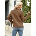 thumbnail image 2 of Womens Ribbed Mock Neck Batwing Sleeve Sweater Knitted Pullover Sweaters, 2 of 7