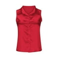 thumbnail image 2 of fatyb Womens Satin Tank Tops with Collar Button down Sleeveless Blouses Elegant Business Office Shirts, 2 of 5