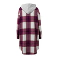 thumbnail image 6 of HappyYEE Women’s Plaid Long Jackets, Fall Flannel Full Zip Hooded Tunic Outerwear, Loose Long Sleeve Tunic Sweatshirt with Pockets, 6 of 7