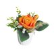 thumbnail image 4 of Flores artificiales de rosas en maceta para interiores, plantas falsas, flores de seda en maceta para mesa Naranja, 4 of 9