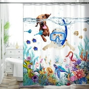 Bohemian Flower Bathroom Curtain Colorful Boho Floral Print Beautiful Bright Polyester Fabric Cloth Shower Curtain for Bathroom Decoration, 72"x72"