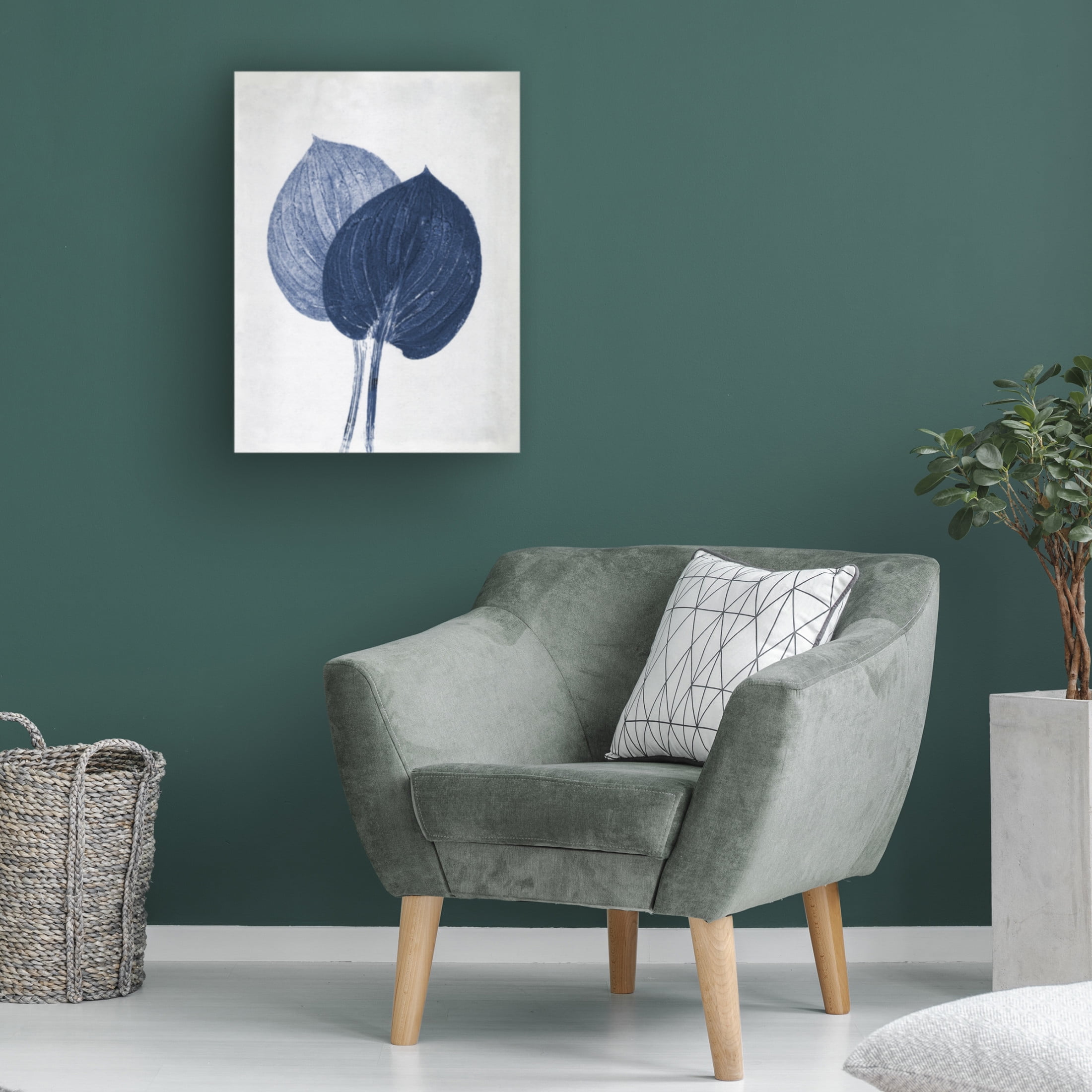 Canvas Wall Art - Pernille Folcarelli 'Hosta 2 Blue' Wall Art for Living Room, Bedroom, or Office Décor by Trademark Fine Art - 24 x 32 Inches