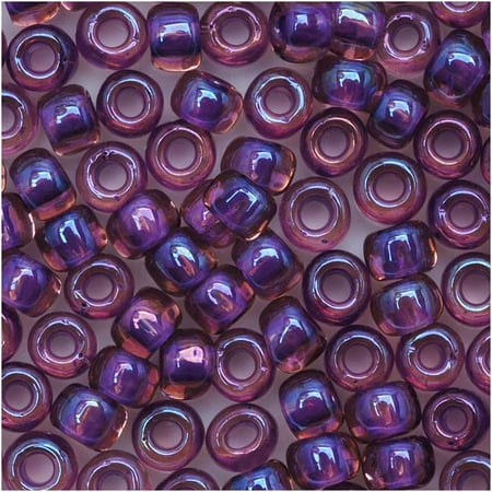 - Toho Round Seed Beads 6/0 #928 'Rainbow Rosaline/Opaque Purple Lined' 8 Gram Tube