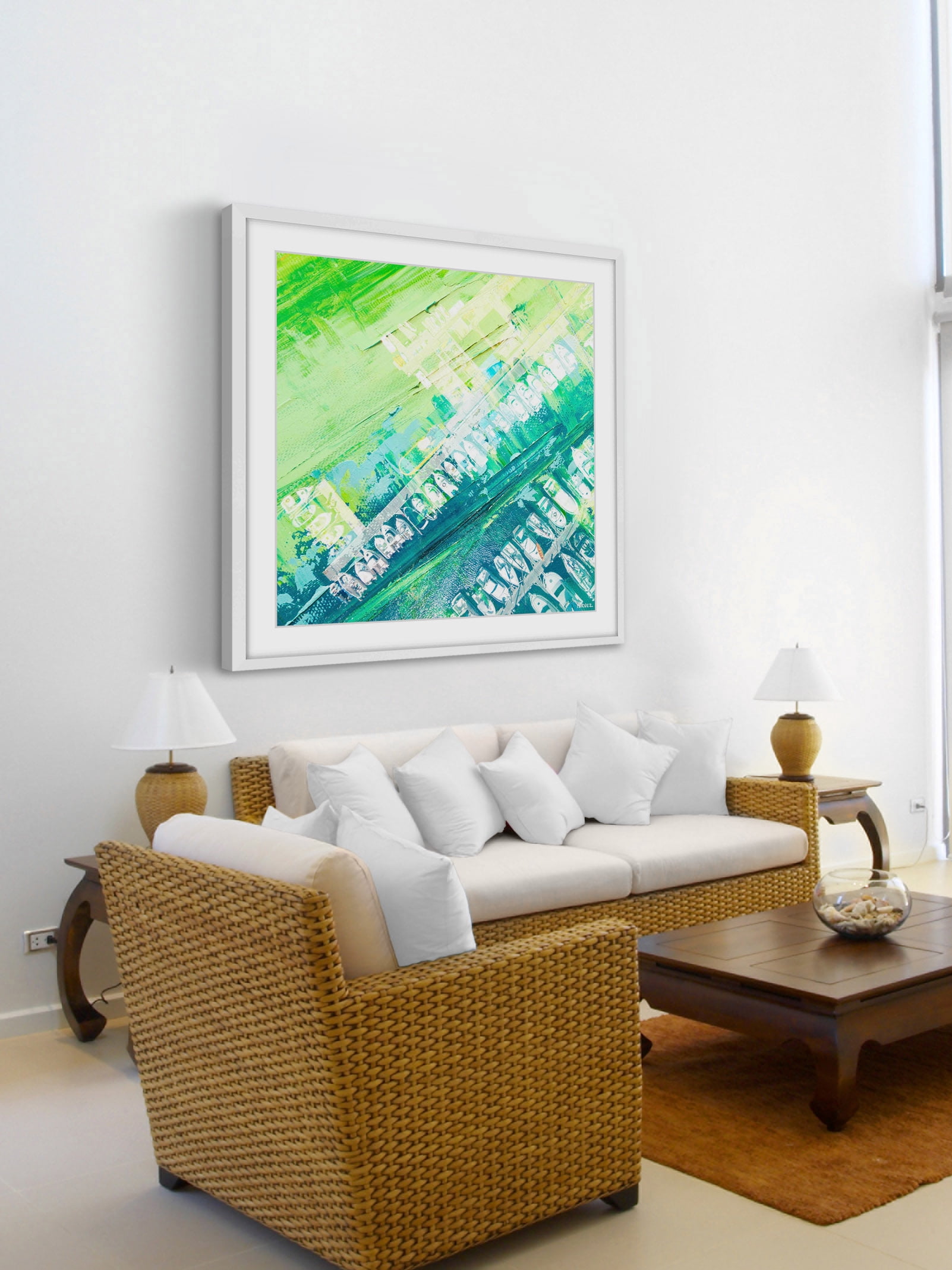 "Green Haze" Framed Painting Print