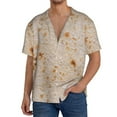 thumbnail image 3 of KLL Tortilla Print Men's Shirt Short Sleeve Button Down Summer Cuba Beach Shirts- Medium, 3 of 7