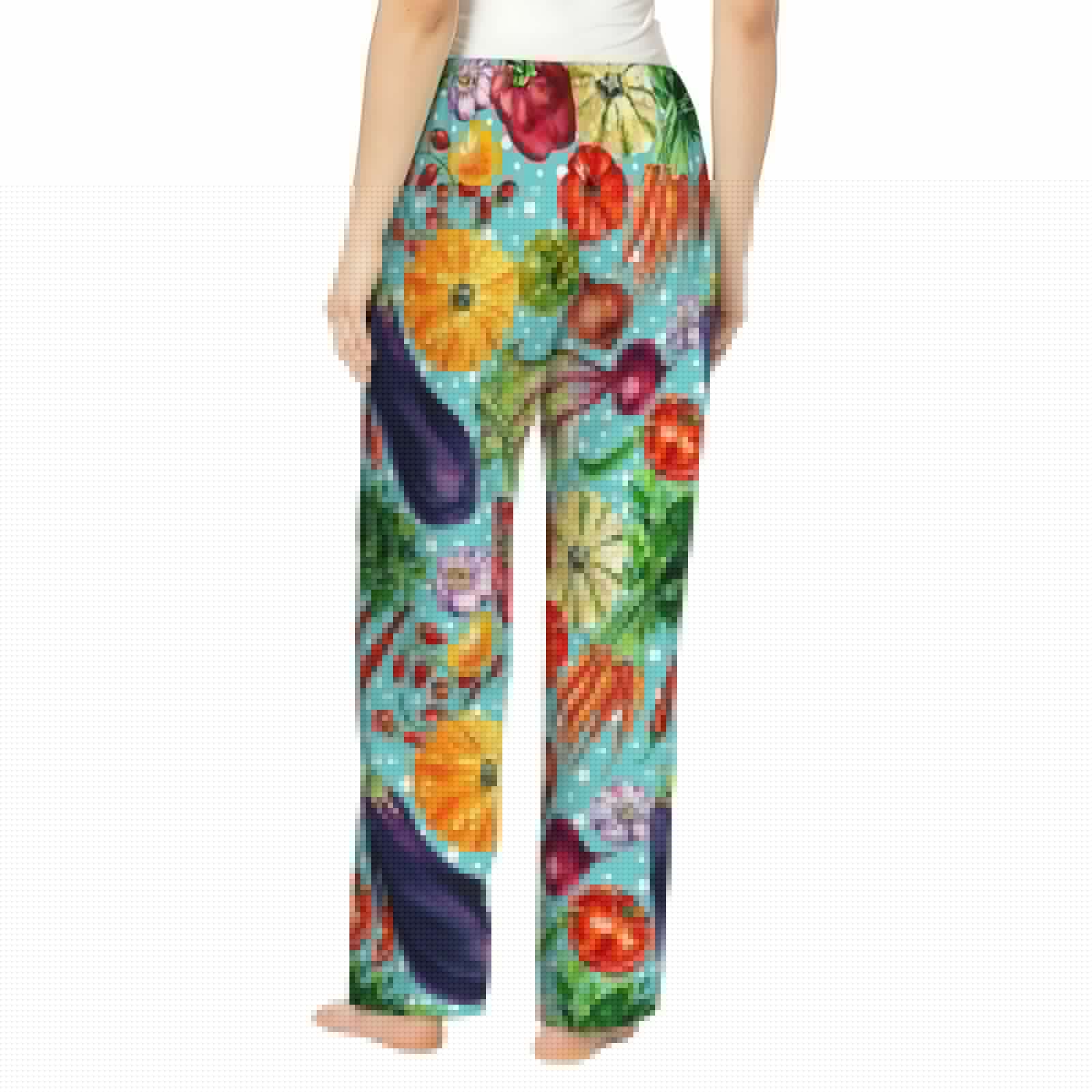 thumbnail image 3 of Sigee Vegetable Print Women's Soft Pajama Pants - Breathable and Comfortable Lounge Sleep Bottoms with Elastic Waistband and Pockets-X-Large, 3 of 9