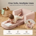 thumbnail image 2 of Sofá infantil plegable Tiny Land 2 en 1 con bolsillos, color rosa suave, 2 of 7