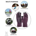 thumbnail image 3 of Gustave Winter Knit Gloves Touchscreen Windproof Anti-slip Thermal Soft Wool Lining Elastic Cuff for Women Men "Purple, Women", 3 of 9