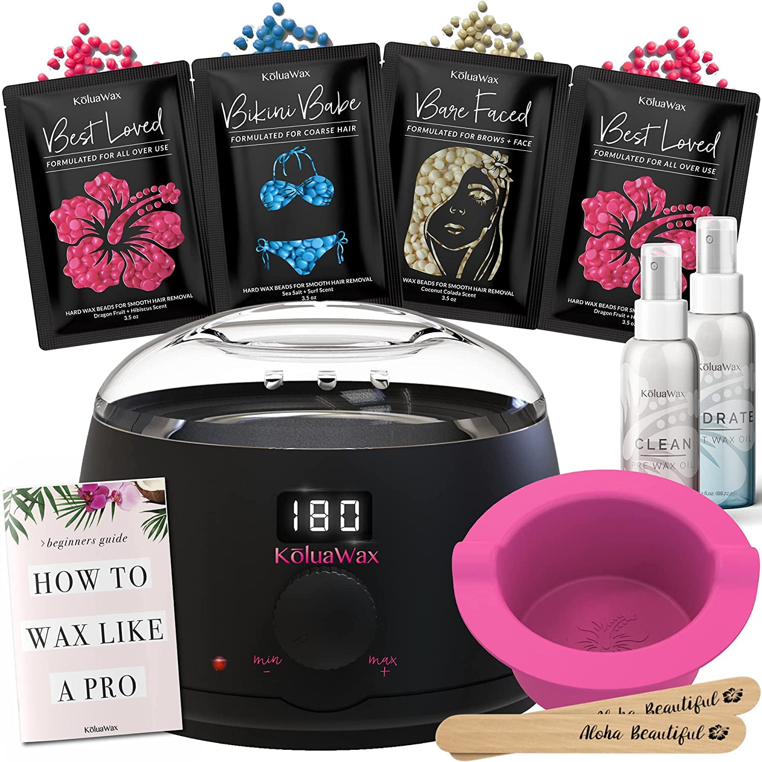Wax Warmer Kit KOTAMU Hair Removal Waxing Kit with 4 Hard Wax Beans T