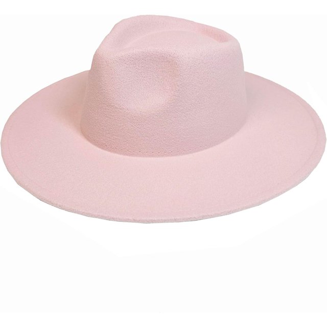 VERVE 8 Wide Brim Vegan Felt Rancher Hat - Women, Men, and Kids Fedora Style with Adjustable Inner Drawstring