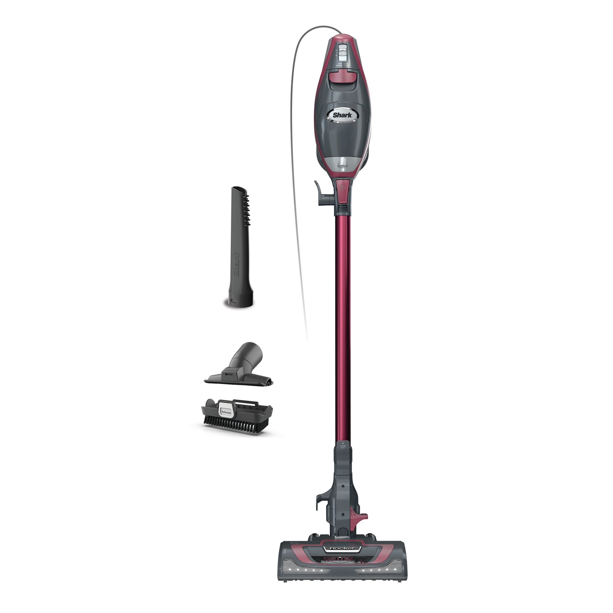 Shark Rocket Pro Corded Stick Vacuum, Carpet and Hardfloors, Pet Friendly, XL Cup, Removable Handheld, HV370 Comet Red