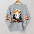 thumbnail image 2 of Jsaierl Halloween Sweatshirts Women Spooky Ghost Graphic Pullovers Fall Work Crewneck Long Sleeve Sweater Tops Halloween Party Supplies, Sizes S-2XL, 2 of 6