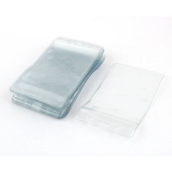 Unique Bargains 20 Pcs Clear Plastic Vertical Office ID Name Card Holder