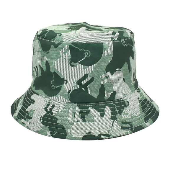 KALE Bucket Hat Camouflage Print Tactical Outdoor Shield Green