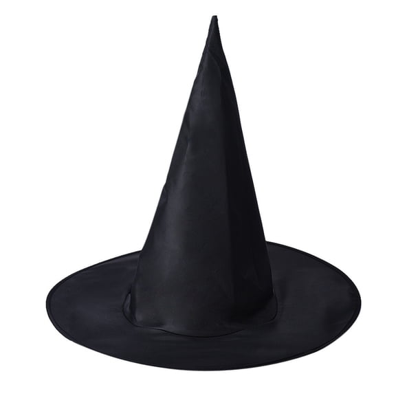 Halloween Black Witch Hat, Lightweight Fabric Wizard Pointed Hat, Traditional Halloween Costume Accessory for Adults Cosplay Party Dress Up
