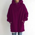 thumbnail image 2 of Ladies Tops Women's Solid Color Sweatshirt Womens Solid Color Street Style Hooded Long Zipper Sweatshirt With, 2 of 5