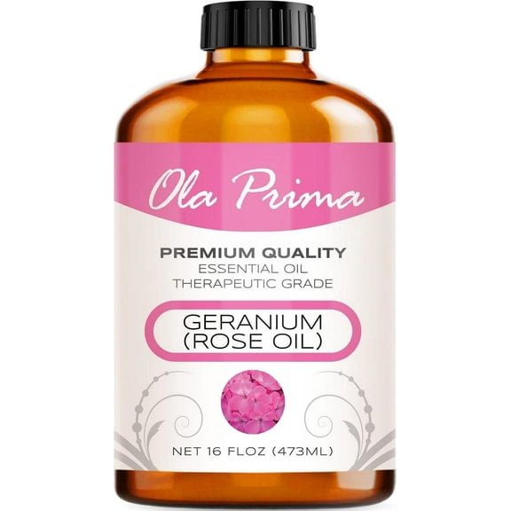 Ola Prima Rose Geranium Essential Oil, 16 fl oz