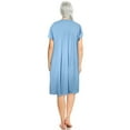 thumbnail image 2 of Dignity Pajamas Womens Short Sleeve Nightgown Sleepshirt Nightshirt Lace Loungewear-Blue-L, 2 of 2