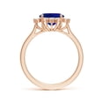 thumbnail image 2 of ANGARA Lab Grown 3.3 Ct Blue Sapphire Halo Engagement Ring for Women in 14K Rose Gold (Size-10x8mm) | September Birthstone, Anniversary, Jewelry Gift for Women | Lab-Grown Blue Sapphire Ring, 2 of 8