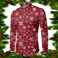 thumbnail image 2 of Mens Christmas Long Sleeve Button Down Shirt Casual Slim Fit Dress Shirts, 2 of 4