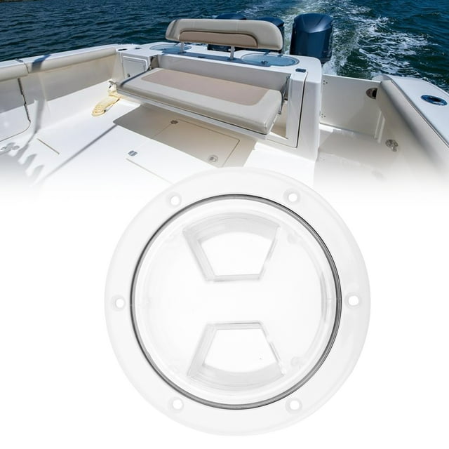 Boat Deck Access Hatch, ABS Transparent-Cover Round Boat Deck Access Lid Deck Plate White For Yacht For RV