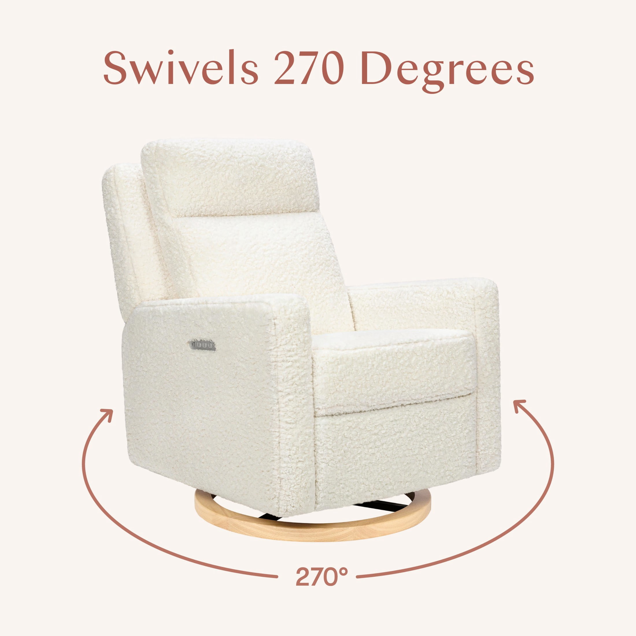 Babyletto Sigi Pro Power Recliner and Swivel Glider with Power Adjustable Headrest and Lumbar Support