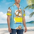 thumbnail image 5 of Xecao Dog Takes a Bath in the Bathtub print Hawaiian shirt - a stylish short-sleeve button-down for men, perfect for casual beach and tropical outings., 5 of 9