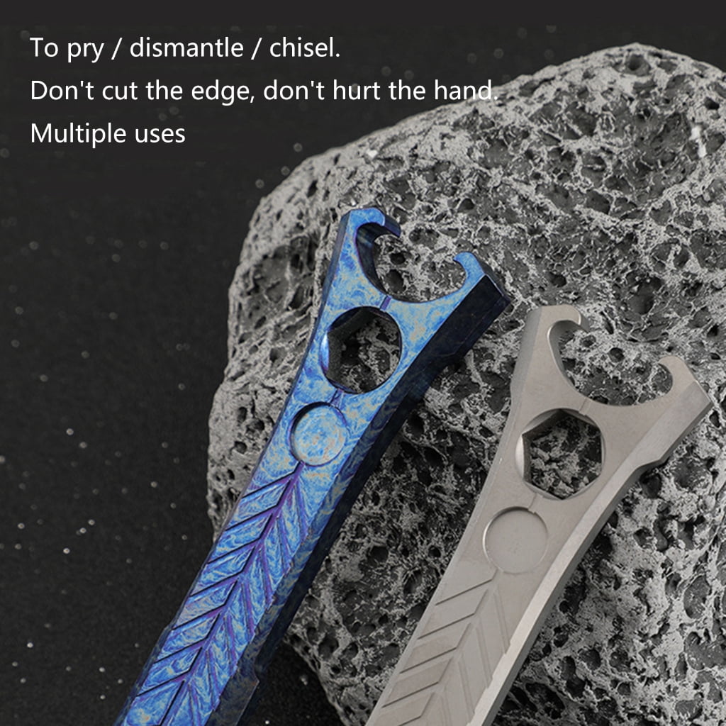 WINDLAND Titanium Alloy Pry Bar Pocket Multifunctional Crowbars Pocket Multitools Portable Mini Bottle Opener Pocket Prybar Tools