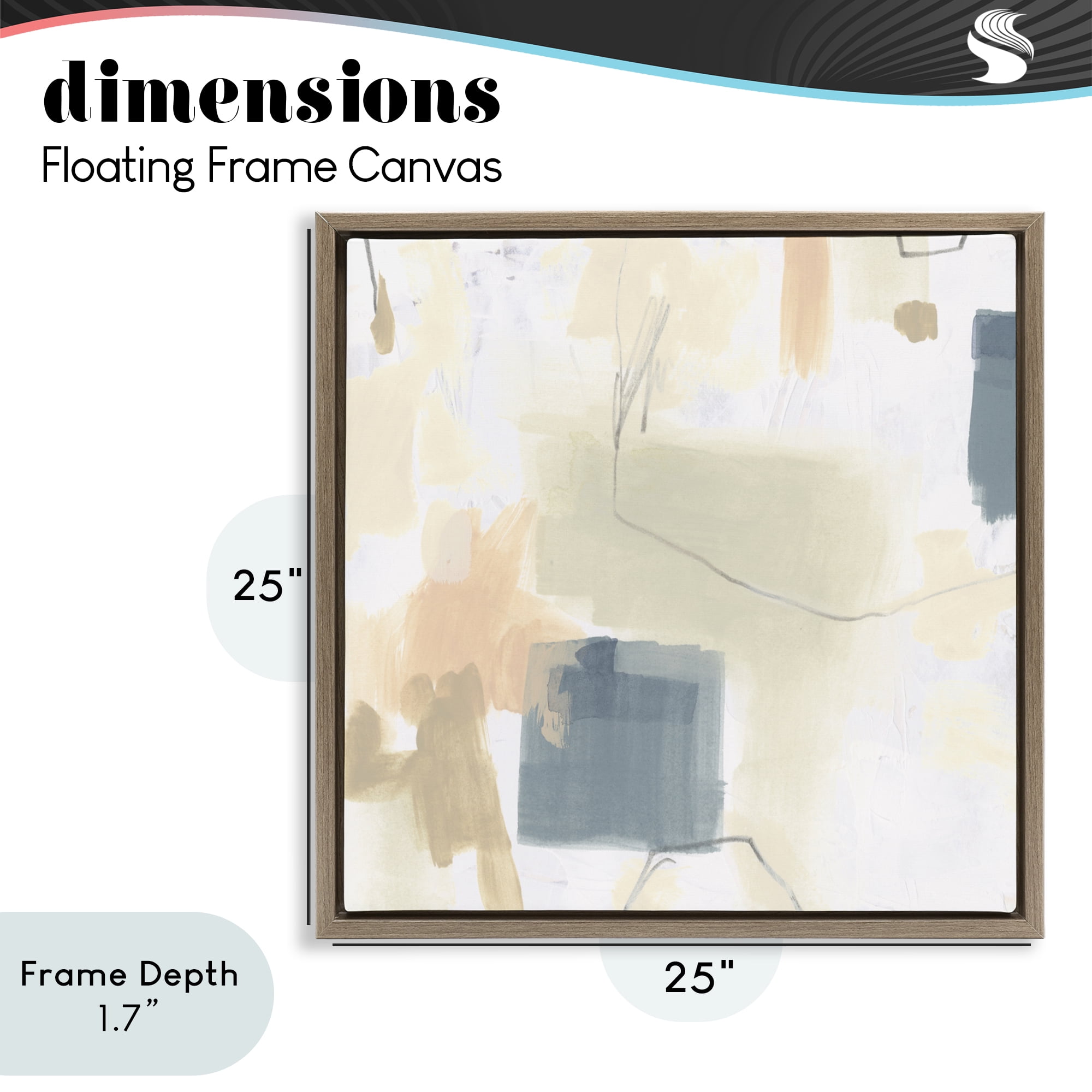 Stupell Industries Minimal Plaster Line Brown Framed Floater Canvas Wall Art, design by June Erica Vess