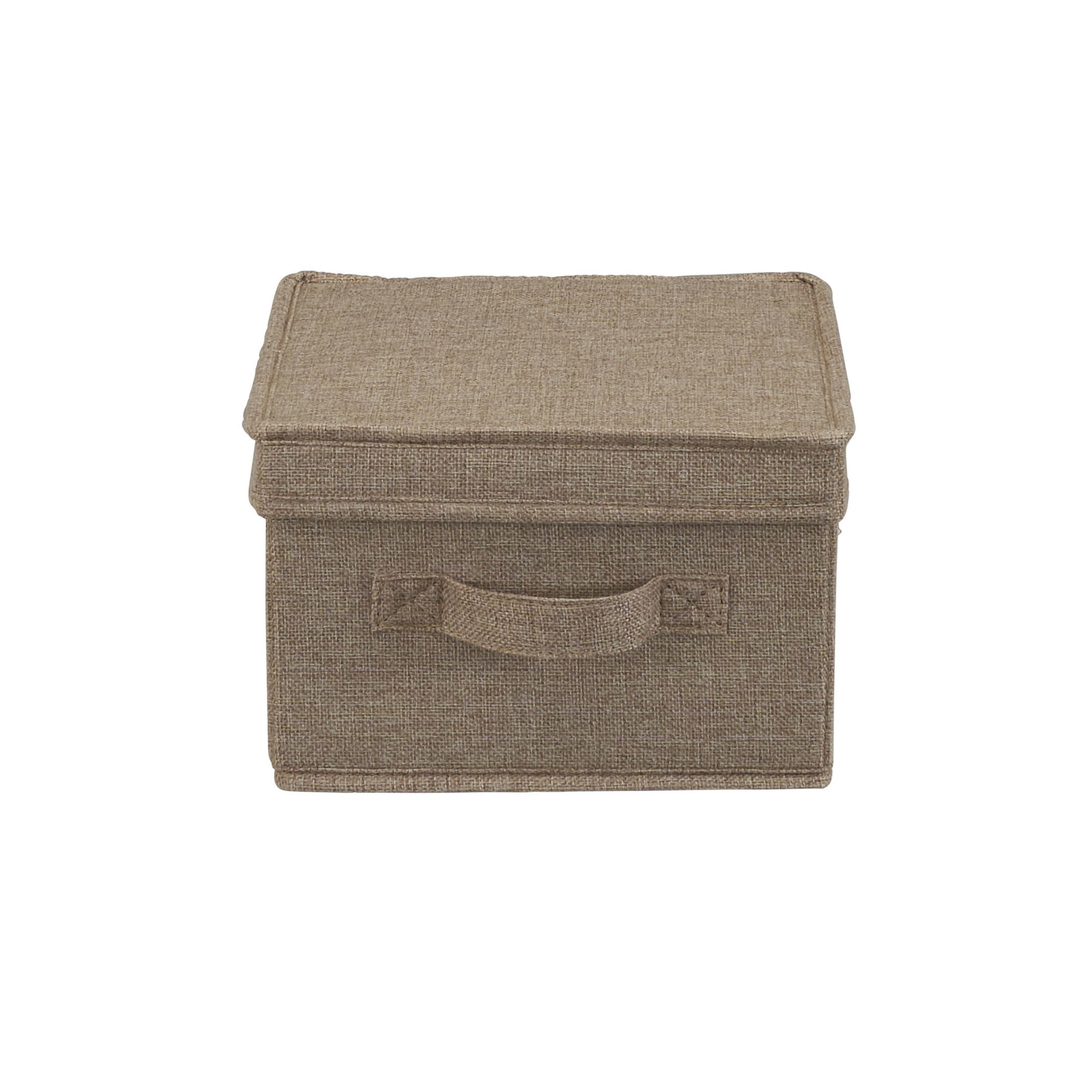 Household Essentials Medium Fabric Storage Bins, Set of 2, Storage Box with Fully Removable Lid, Luxe Latte Fabric