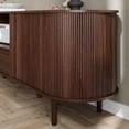 thumbnail image 5 of 71" Fluted TV Stand with Power Outlet for TVs up to 80", TV Console with Adjustable Shelves and Sliding Door,Mid Century Modern Entertainment Center for Living Room,Bedroom (Walnut), 5 of 9