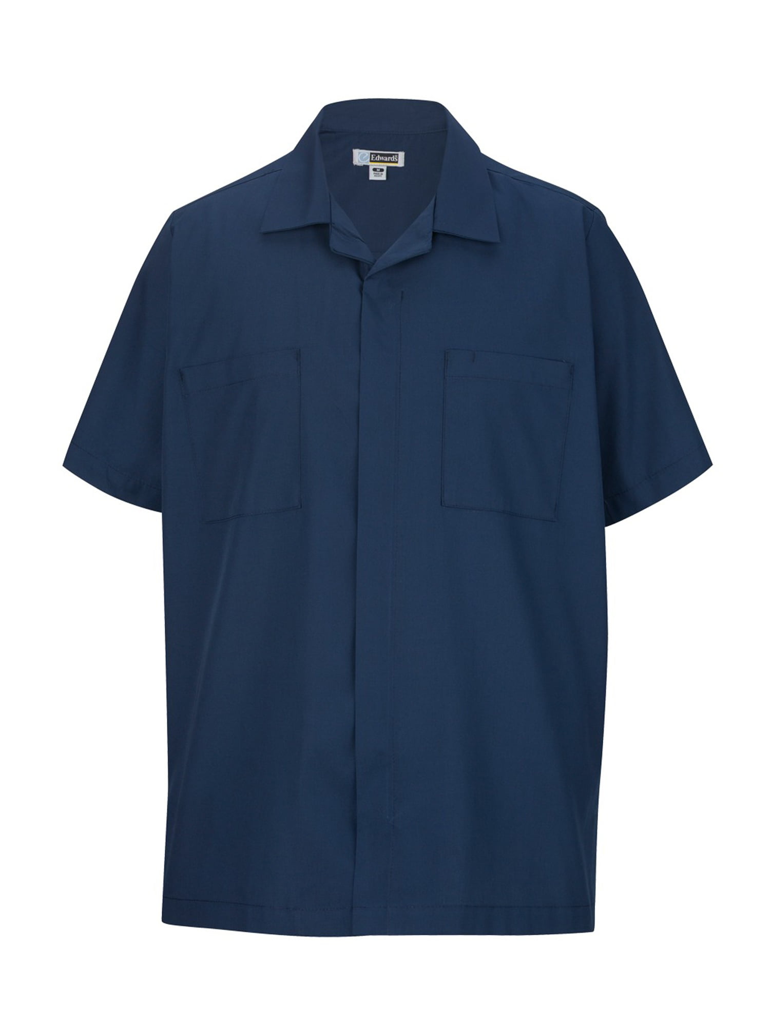 Edwards Garment Mens Short Sleeve Zipper Chest Pocket Service Shirt 