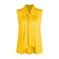 thumbnail image 4 of LIUJUNSHOP Women's Elegant Bow Tie Neck Sleeveless Blouse Office Workwear Shirt Top, 4 of 4