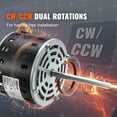 thumbnail image 5 of VEVOR 1/3HP Furnace Blower Motor, 110/120V 4.4Amps, 1075RPM 4 Speeds, CW/CCW Rotation, 48 Frame 5.2" Shaft Length, 5μF/370V Capacitor + 11" Hold Hoop, 5 of 9