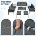 thumbnail image 3 of YODOLLA 7-Piece Aluminum Outdoor Patio Furniture Set, Dark Gray All-Weather Wicker Sectional Sofa Conversation Set, 3 of 7