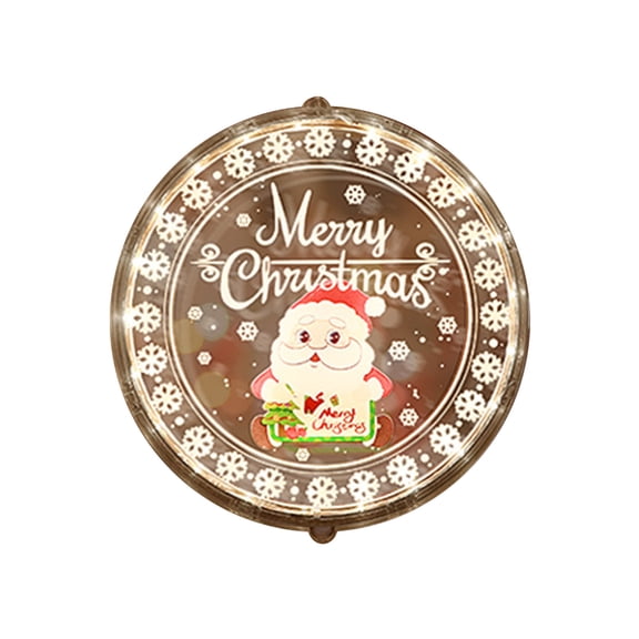 Vikakiooze Christmas Decorative Lights LED Suction Cup Lights Trendy Ambiance Setup Hanging Ornaments Glowing Battery-operated Night Lights.