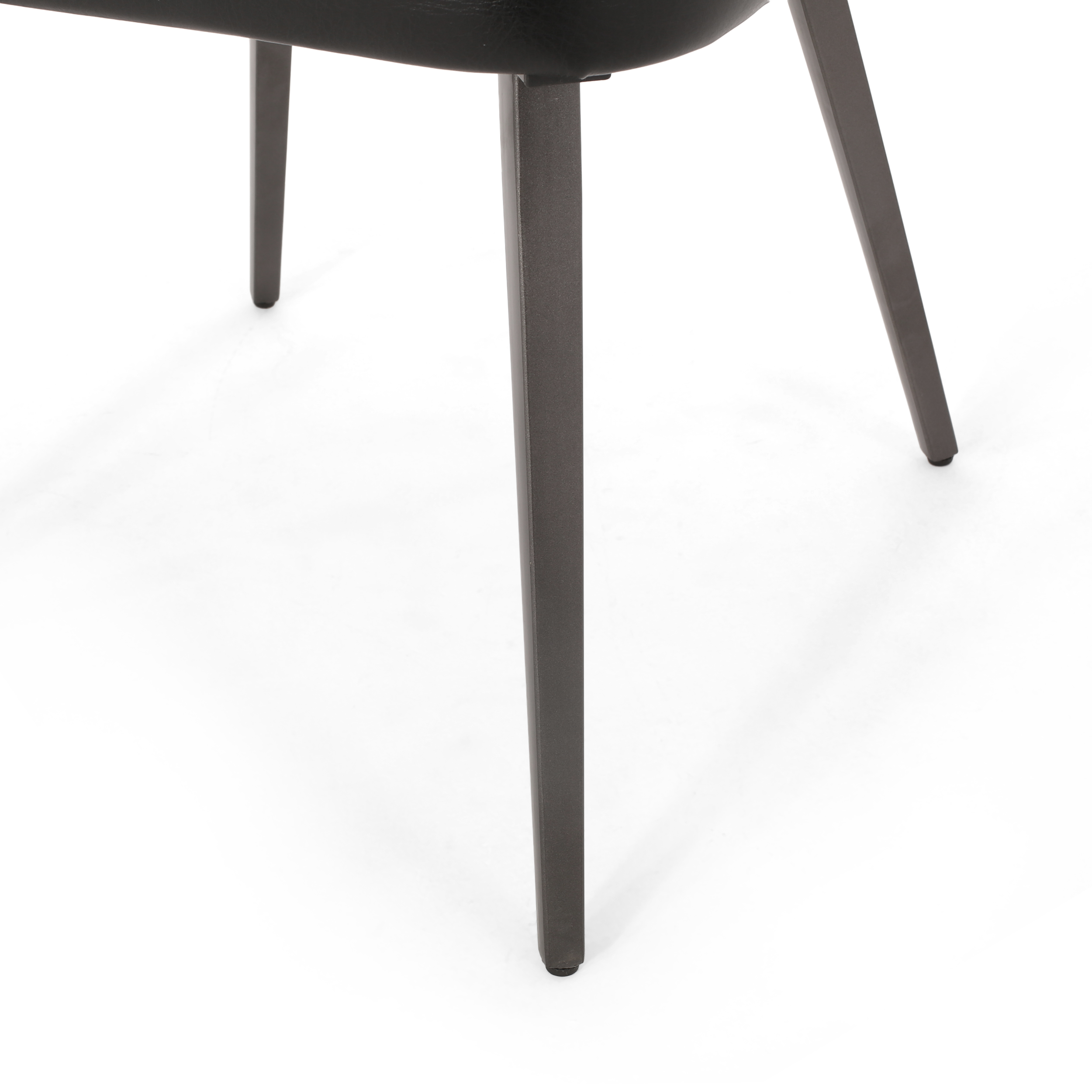 Noble House Haynes Upholstered Open Back Dining Chairs, Set of 2, Midnight Black and Gun Metal