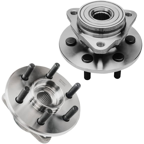 Detroit Axle - 4WD Front Wheel Bearing Hubs for Dodge Dakota Durango, 1997-2004 Dakota 1998-2003 Durango, Replacement 1998 1999 2000 2001 2002 Wheel Bearing & Hubs Assembly Set [w/ 2-Wheel ABS]