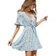 thumbnail image 1 of Vestido de fiesta de manga larga con estampado de leopardo para mujer Celeste (Baby Blue) CH Celeste (Baby Blue) CH Xishao ropa, 1 of 2