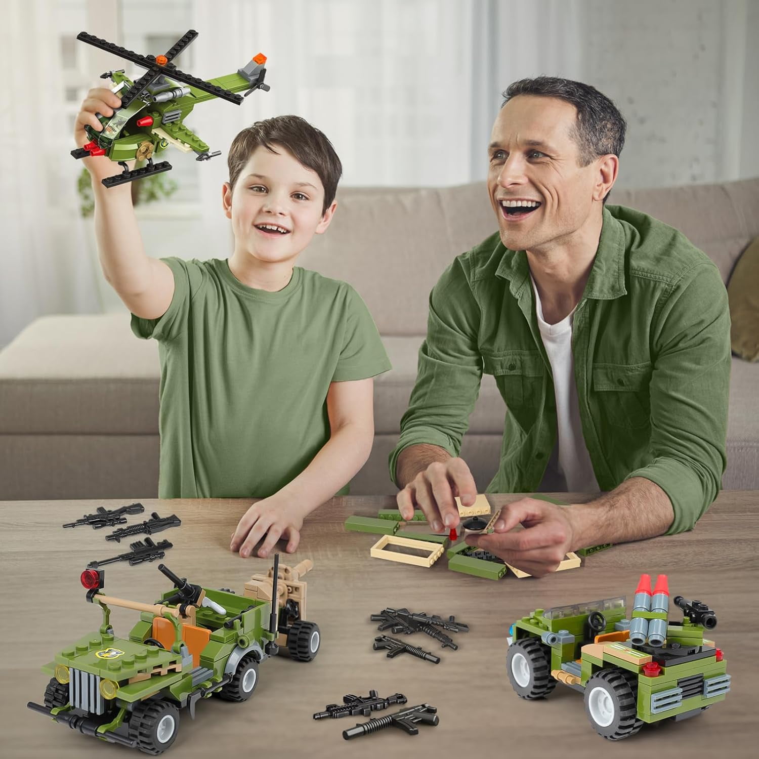 Remocguys Military Base Building Set Army Block Toys for Boys Age 8+ Compatible with Lego 830 Pcs