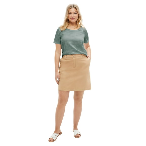 ellos Women's Plus Size Stretch Chino Skort